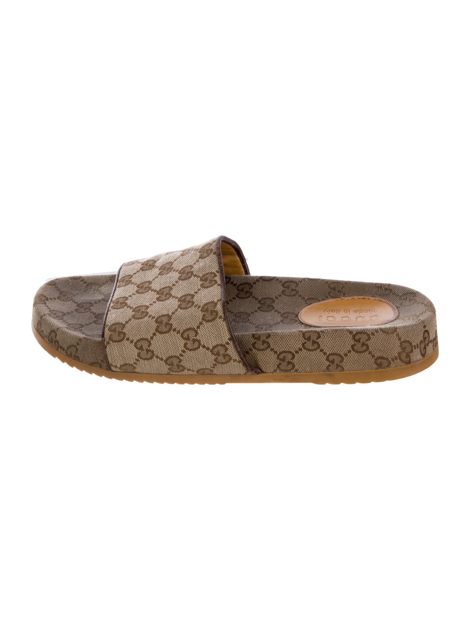 Gucci Canvas Printed Slides